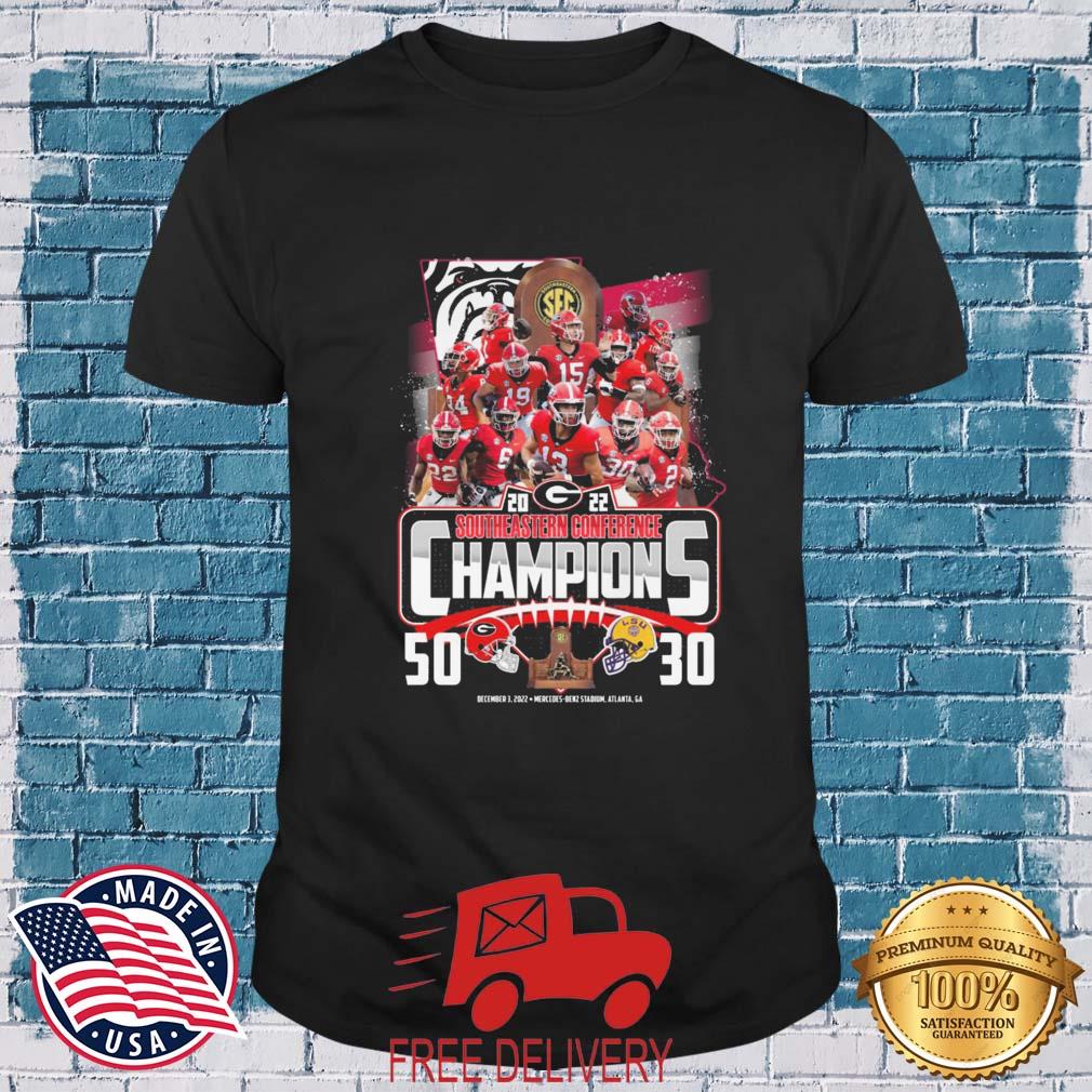 Official Georgia Bulldogs Vs LSU Tigers 50-30 2022 Southeastern Conference Champions shirt